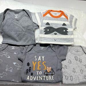Carter's Adventure and Raccoon Baby Bodysuit Set. NWNT